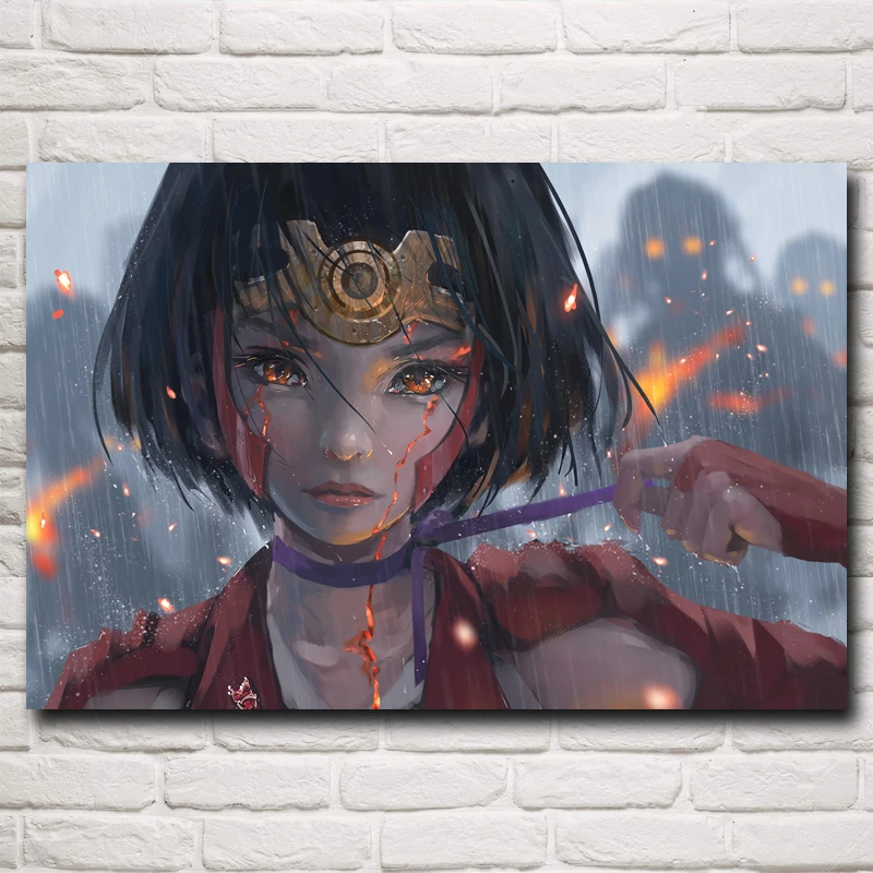 Foocame Anime Girls Lron Fortress Mumei Short Hair Rain Wlop Art