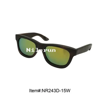 

brand yellow mirror lenses ebony wood sunglasses
