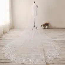 Дизайнерские Свадебные вуали кружевные аппликации блёстками однослойные Удивительные Свадебные аксессуары свадебная фата с расчески