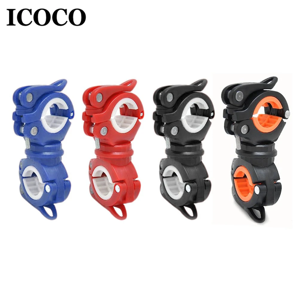 

ICOCO New Flashlight Clip 360 Degree Rotation for Mountain Road Bike Handlebar Torch Clip Bicycle Lamp Mount Bracket Holder