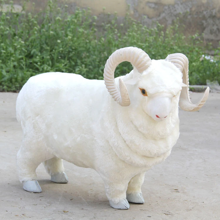 

big simulation white sheep toy polyethylene&furs sheep model doll about 54x41cm 0707