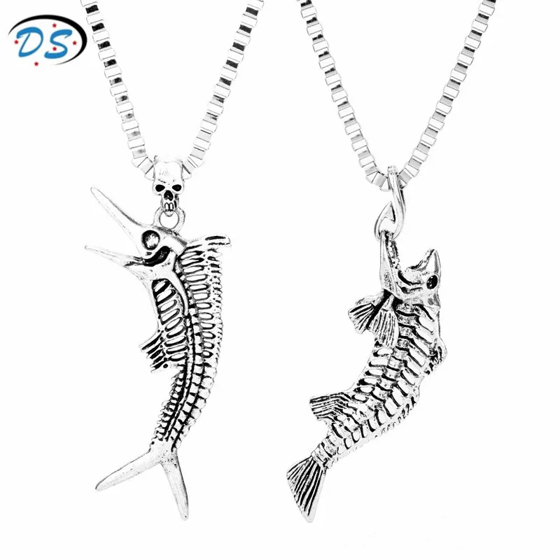 Fish Bone Necklace Men Hip Hop 