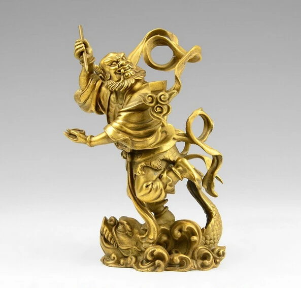 8 китайская латунная медная Kui Xing KuiXing point bucket God Buddha Sea скульптура в виде черепахи |