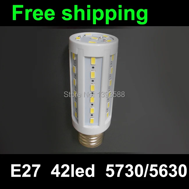 Бесплатная доставка светодиодная лампочка кукуруза AC85 265V SMD 5730 E27 10 Вт лампа 42