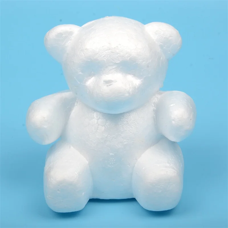 1pcs Polystyrene Styrofoam Foam Rose Bear White Craft For DIY Christmas Party Decoration Wedding New Year Valentines Day Gift