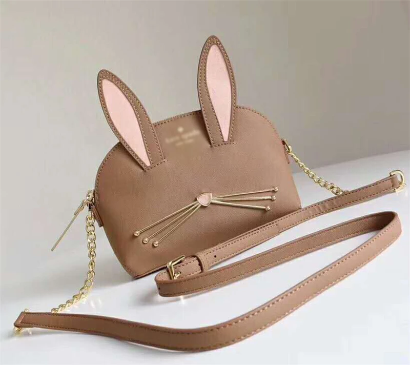 

Cross pattern cowhide shell rabbit shape creative crossbody bag 21*7*15