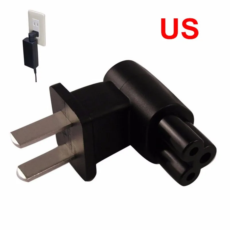 

Free Shipping tracking number USA 1-15P Male to IEC C5 3pin Female Right Angled Travel socket plug Adapter Adaptor