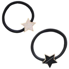 1 Piece Fashion Head Hair Band Woman Simple Black White Five-pointed Star Hair Band Rubber Band Rope Head Jewelry