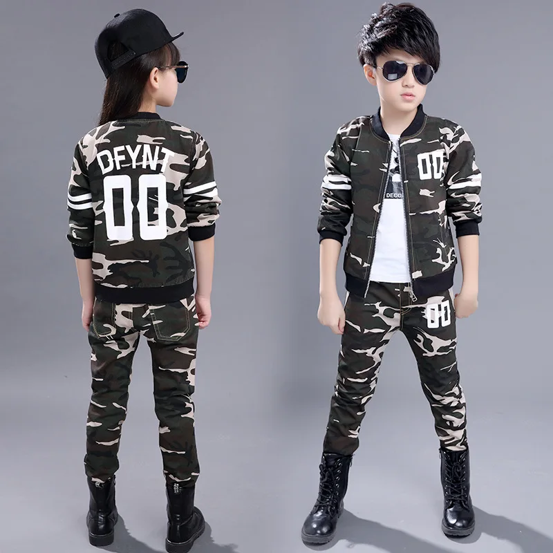 2016 Kids clothing set spring Autumn Boys Girls suits Camouflage Army