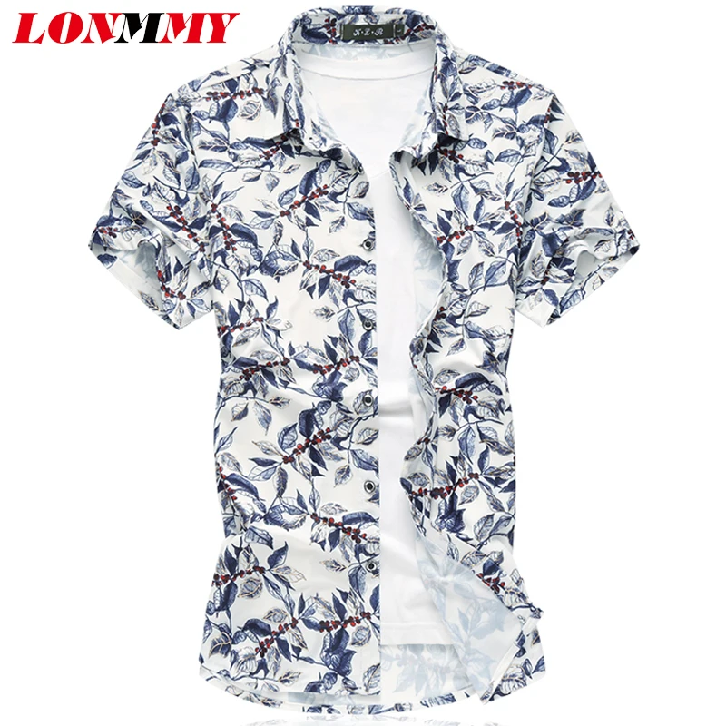 camisas blancas con flores para hombre