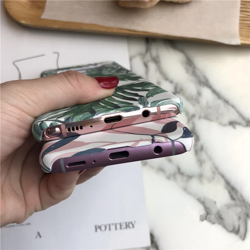 DCHZIUAN Plants Leaf Case For Samsung Galaxy S7 Edge S9 S8 Plus NOTE 8 Fashion Hard PC Phone Cover For Coque Samsung S8 Case