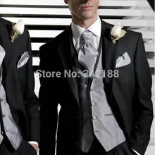 /стиль, индивидуальный дизайн, две кнопки, Черные смокинги для жениха/тупые нагрудные шафер жених, мужские свадебные костюмы
