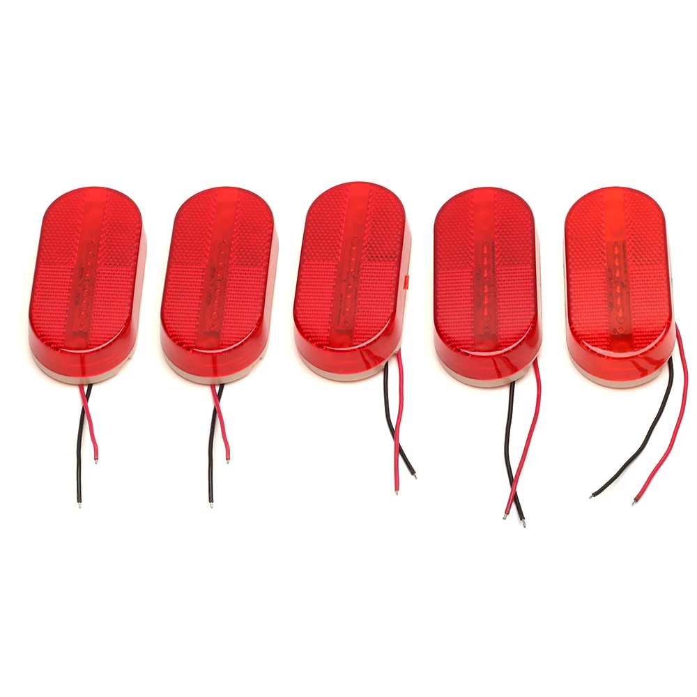 5pcs/set Surface Mount Side Marker 6 Leds Clearance Lamp w/ Removable