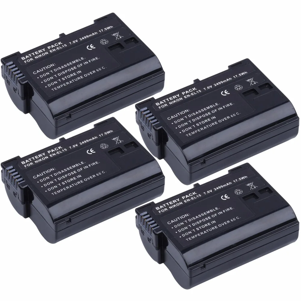 4Pcs Probty EN EL15 EN EL15 Battery For Nikon D7500 V1 D500 D600 D610