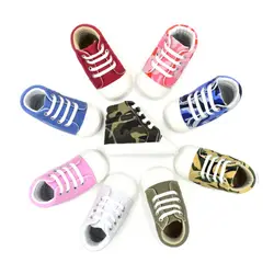2018 детская обувь первых шагов для мальчиков и девочек Обувь с высоким берцем новорожденных Холст Prewalker Детские пинетки детские сапоги