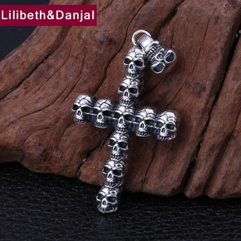 

Punk Rock Pendant 100% 925 Sterling Silver Jewelry Men Women Cross Skull Charm Necklace Pendant 2020 Jewelry Christmas Gift P89