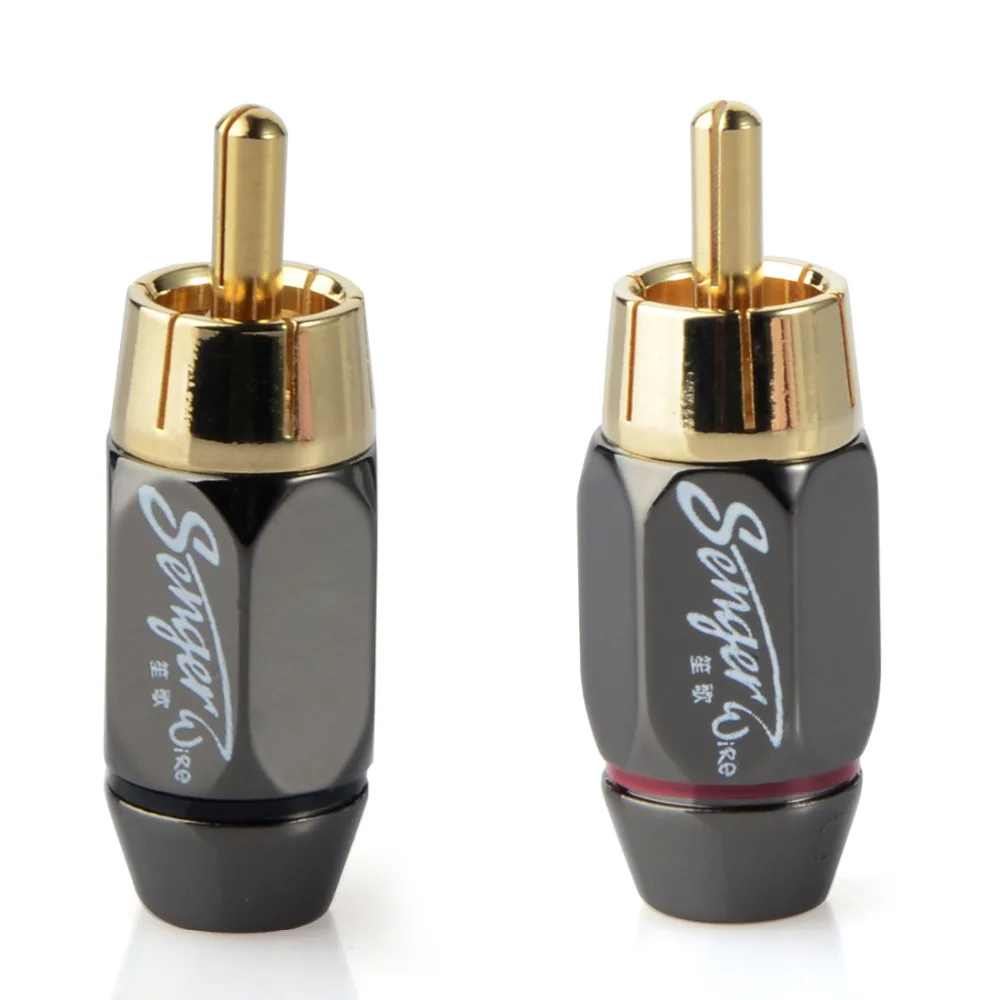 

2 Pieces DIY RCA Plug HIFI Goldplated RCA Male Audio Connector For Cable