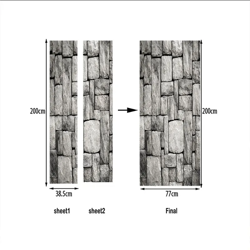 Креативные 3D наклейки на двери из дерева, ПВХ, водостойкие наклейки на двери для ремонта, самоклеющиеся наклейки, сделай сам, домашний декор, наклейка 77x200 см