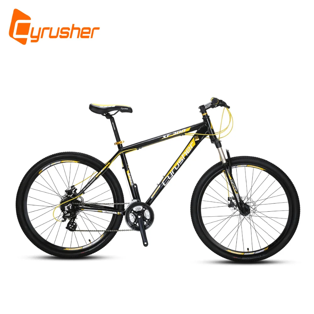 black and yellow mountain bike