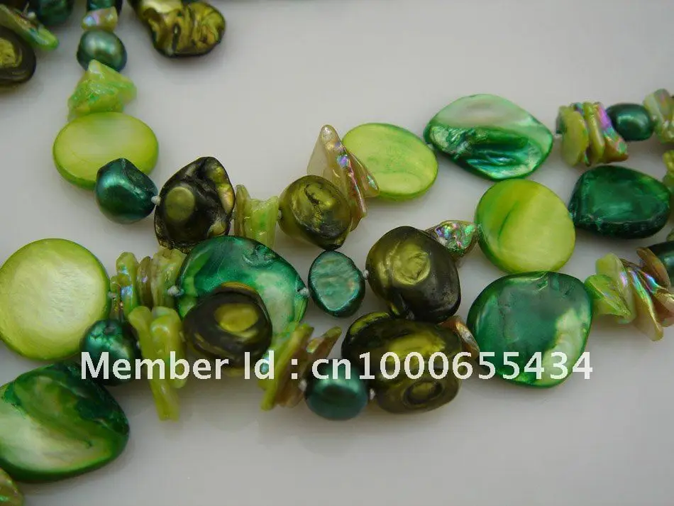 Длинное ожерелье в богемском стиле модное жемчужное ожерелье с раковинами зеленого цвета