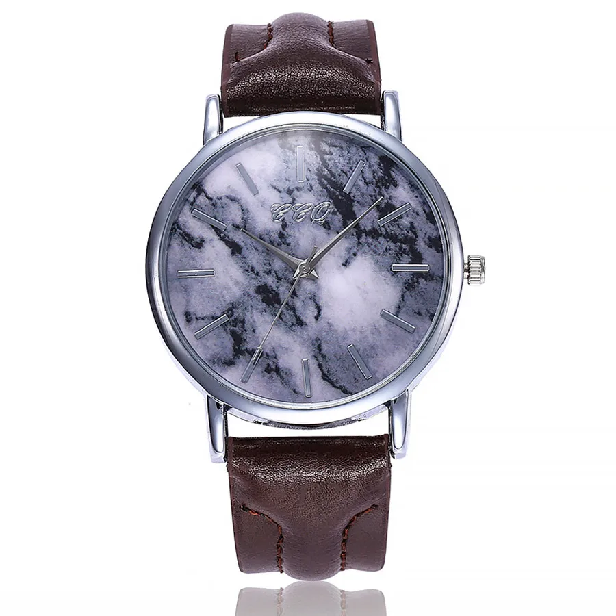 CCQ повседневное кварцевые Кожаный ремешок мраморный ремешок часы аналоговые наручные женские часы Роскошные брендовые Модные женские #4a19