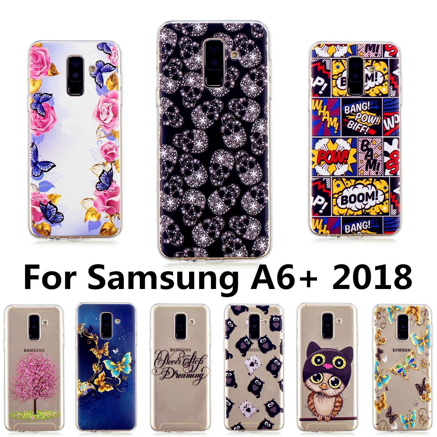 For Samsung Galaxy A6 plus 2018 case for A6plus A9 star soft TPU back cases Jean covers cute Painted capa 6.0 |