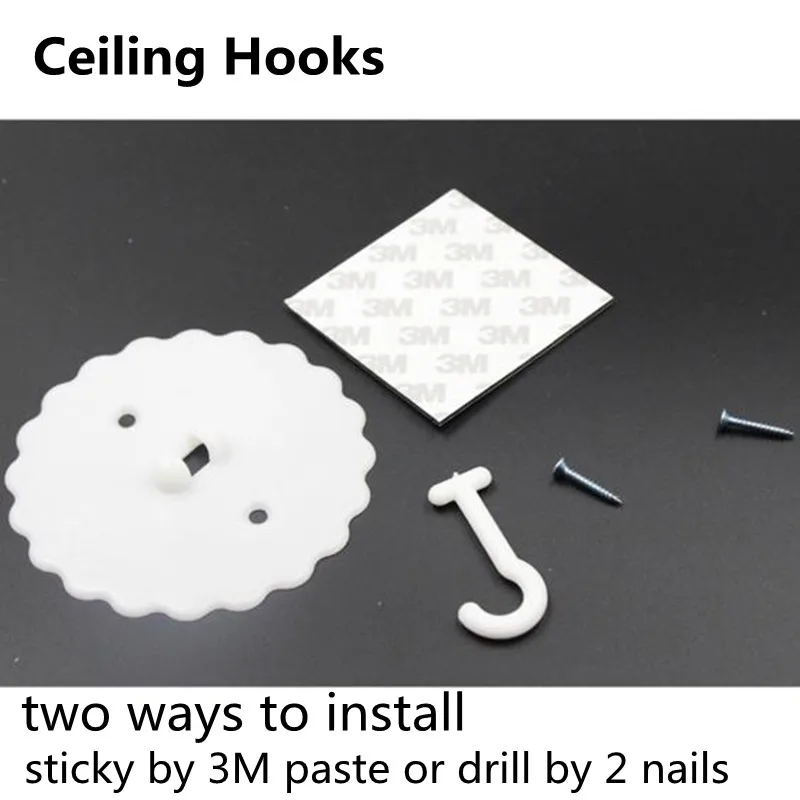 Us 2 22 31 Off Ceiling Plastic Hooks Mosquito Net Hanger Wall Holder Two Ways To Install Sticky Paste Or Drill Screw In Hooks Rails From Home