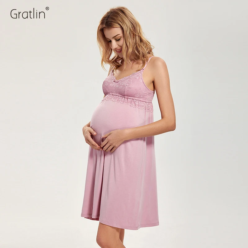 Gratlin, сексуальная ночная рубашка для беременных женщин, кормящих, для беременных, кормящих грудью, Одежда для беременных