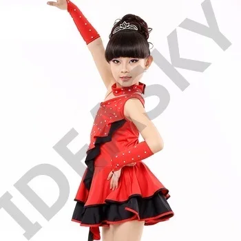 ballroom for tango skirts and dresses with diamonds lycra kids dancing latin dance skirt girls dress salsa for children clothes