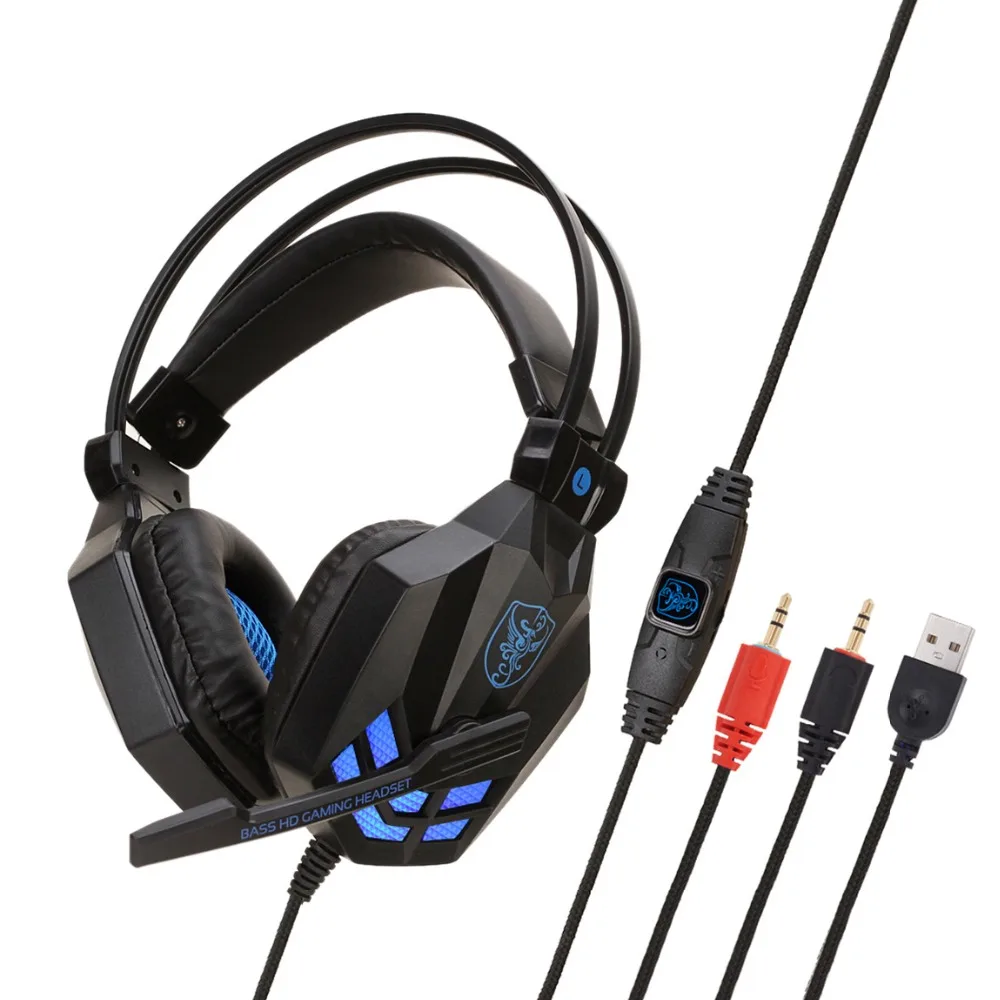 850 USB 3 5 мм игровые гарнитуры большие наушники со световым микрофоном стерео