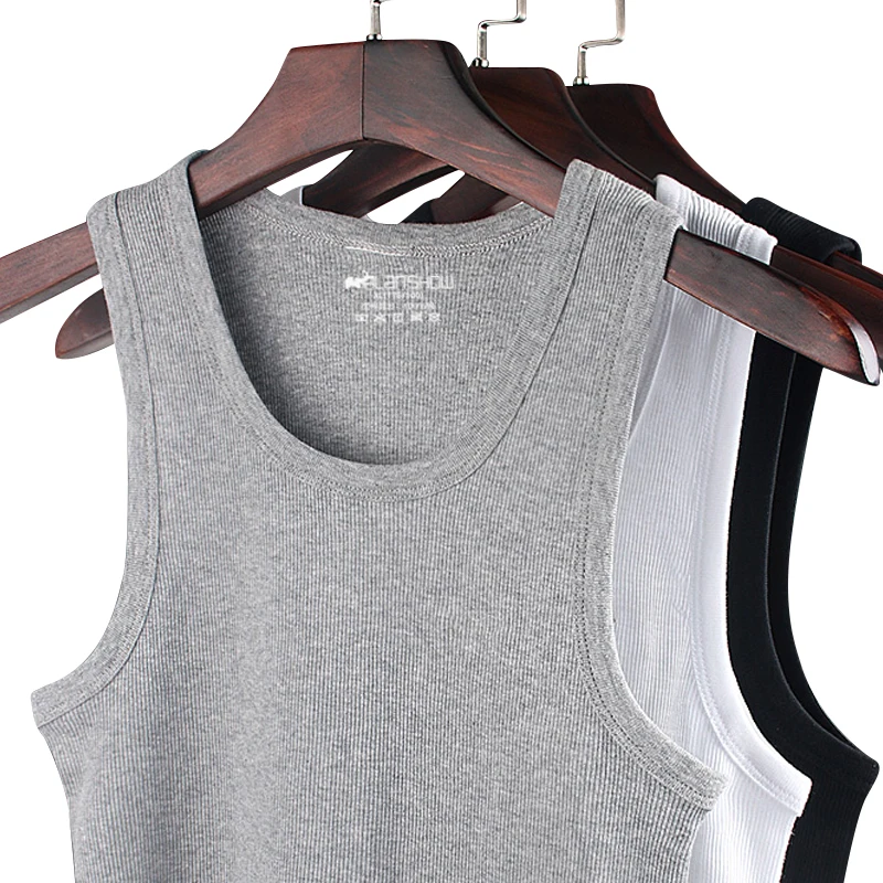 

Summer Men Undershirt Cotton Male Sleeveless Muscle Vest Cotton Undershirts Seamless Underwear Clothing Fitness Gym Clothes