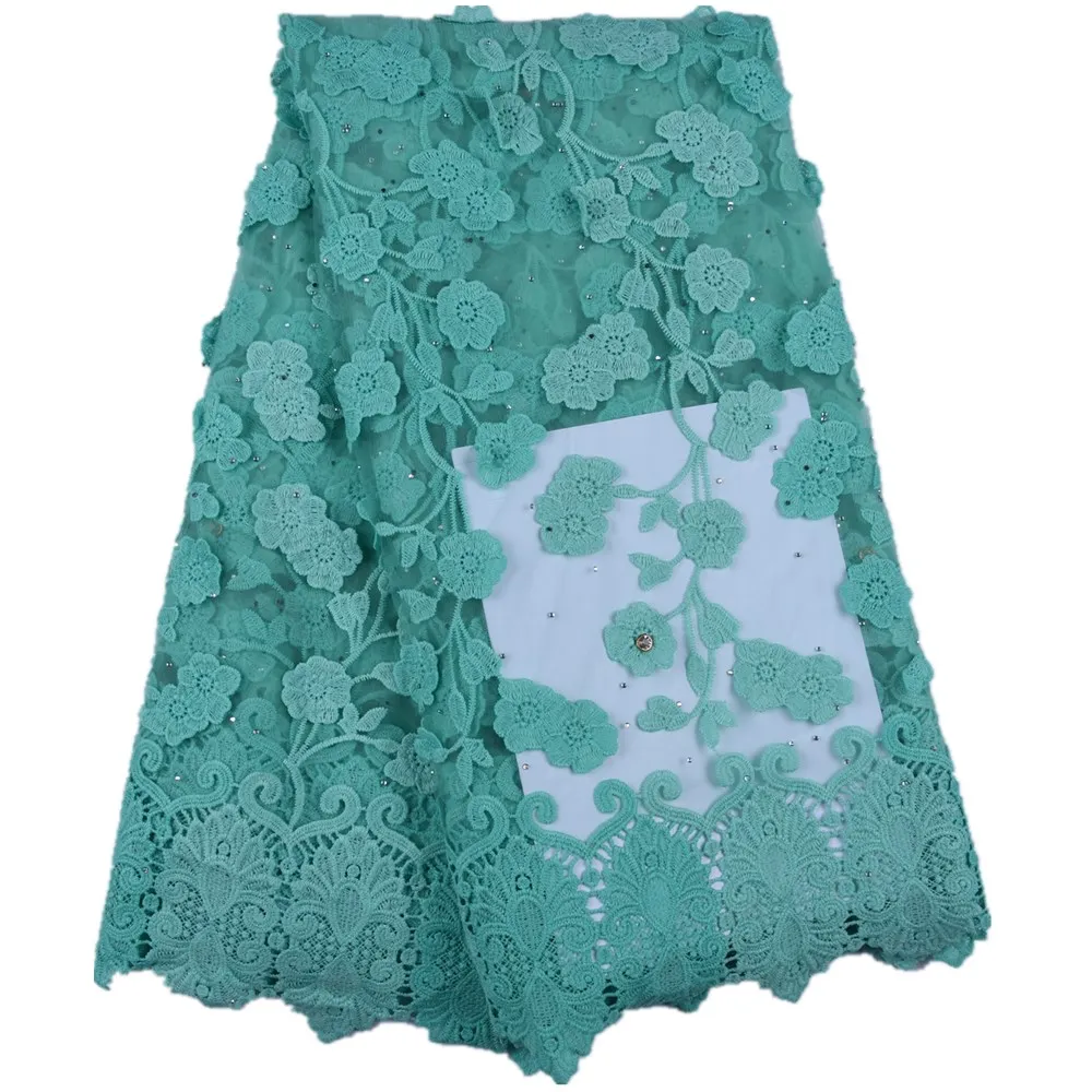 

Latest 3D African Lace Fabric With Stones Embroidery Mesh Tulle Lace Fabric High Quality Nigerian Lace For Wedding Dress Y1628