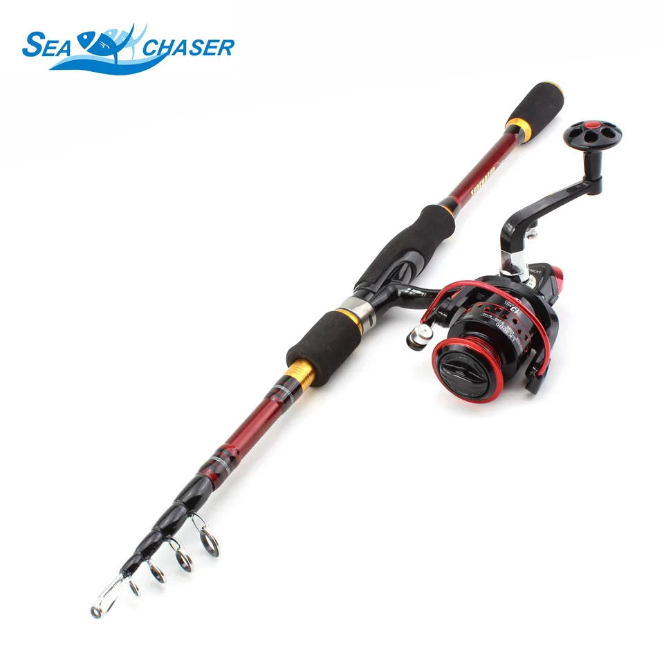 

combination Set 1.8M 2.1M 2.4M 2.7M Carbon Spinning rod Telescopic Fishing Rod and Spinning Reel Fishing lure Tackle Set