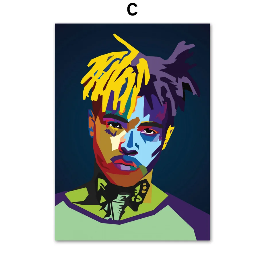 Lil открытым, рэпер Тайлер XXXTentacion Wall Art Холст Картина Nordic Плакаты и принты настенные картины для Декор в гостиную - Цвет: C