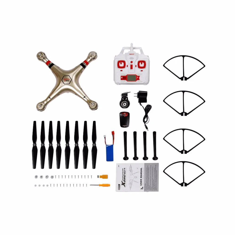 

Syma X8HC Golden 4Ch Pressure Hovering Remote Control 2MP Flyingcopter Drone US & EU PLUG