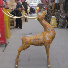 Bi001956 42." Китай Royal Pure Bronze перегородчатой Оленей Оленей Подсвечники статуя