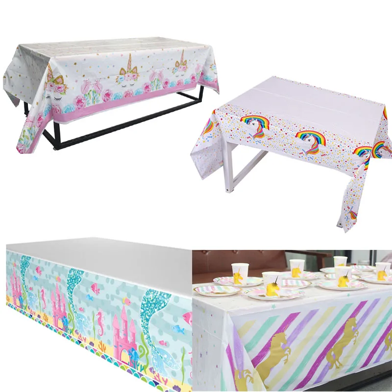 Kids Birthday Party Decorations Little Mermaid Unicorn Party Tablecloths Unicornio Table Cover Baby Shower Wedding Supplies Kids Birthday Party Decorations Little Mermaid Unicorn Party Tablecloths Unicornio Table Cover Baby Shower Wedding Supplies