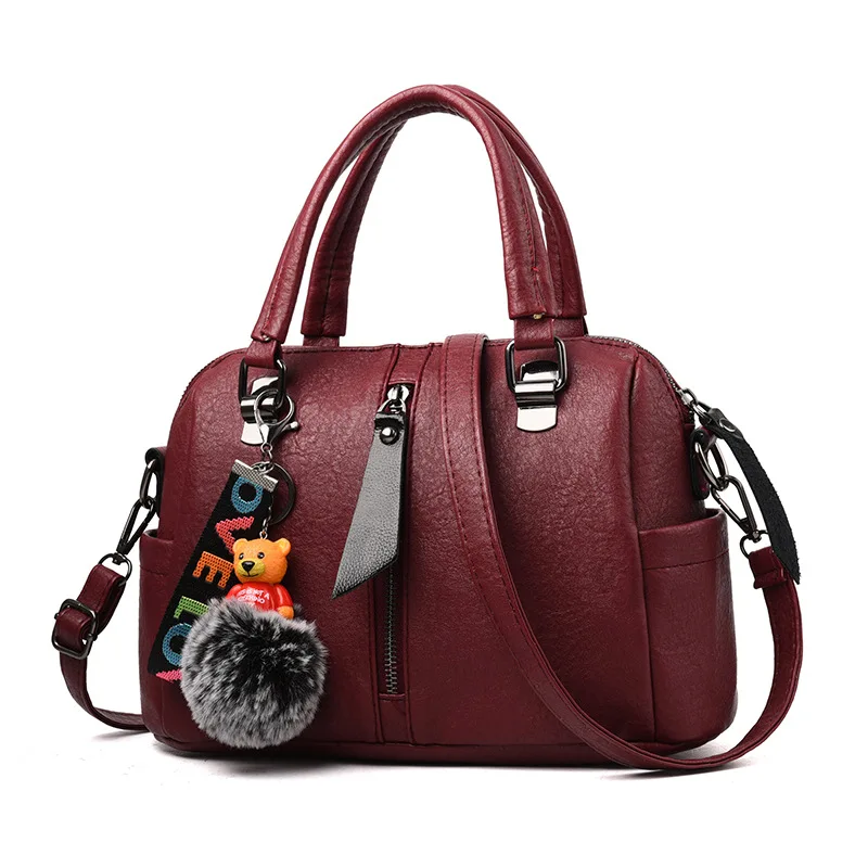 

Fshion women bag High Quality PU Leather Crossbody Quiled bags Women Shoulder Bag Bear pendant Women Messenger Bags handbags