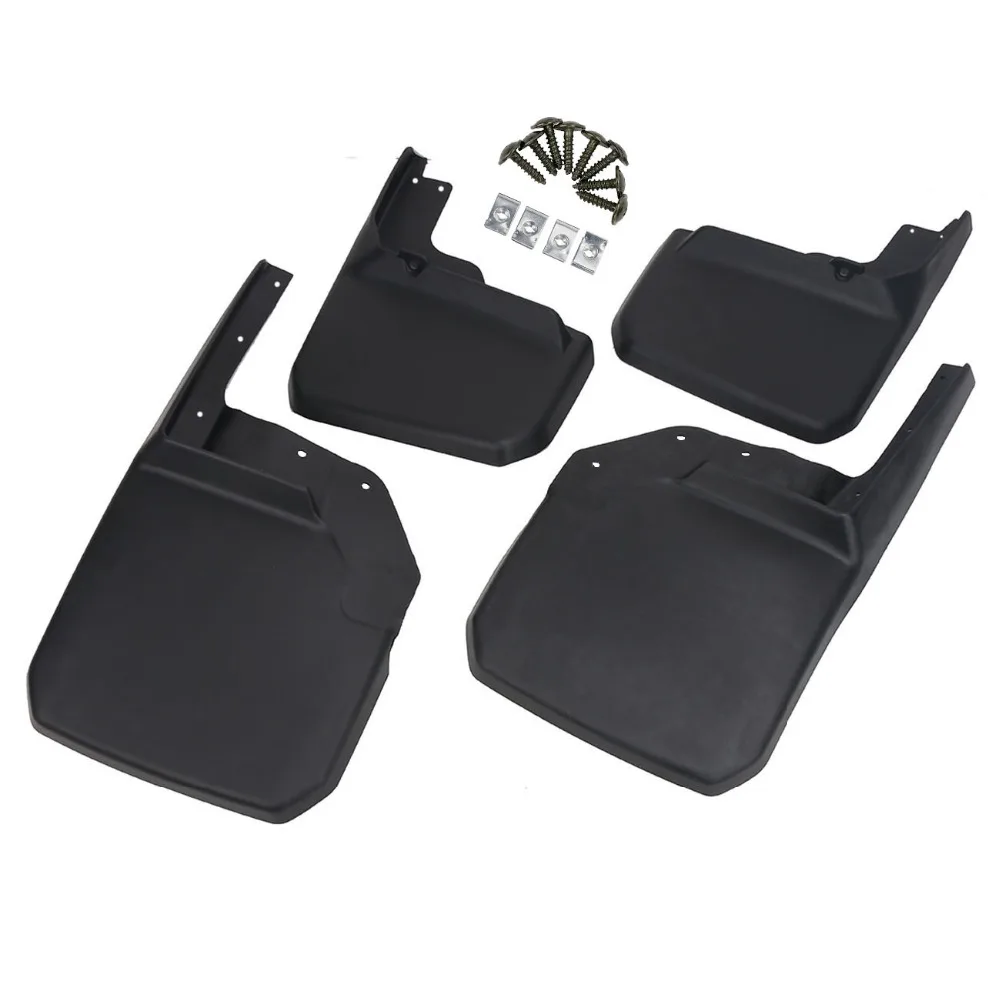 4x Front Rear Mud Flaps For Jeep Wrangler JK Sport X Sahara Rubicon Unlimited  2007 - 2017 Mudguards Splash Guards WISENGEAR (9)