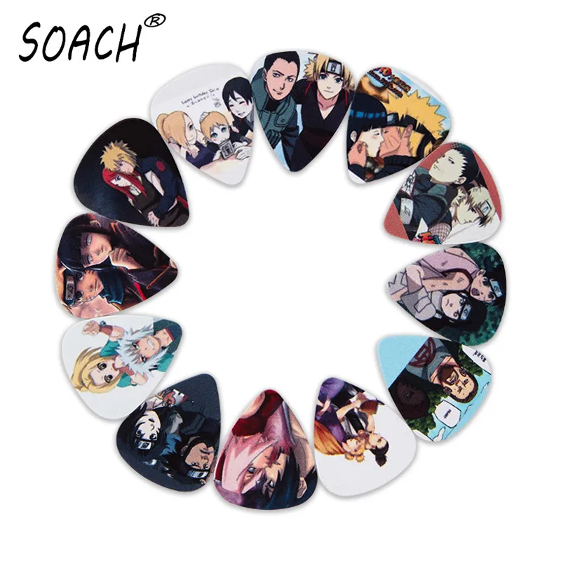 SOACH 10pcs 3 kinds of thickness new guitar picks bass Japanese anime couple pictures quality print pick Guitar accessories afbeelding