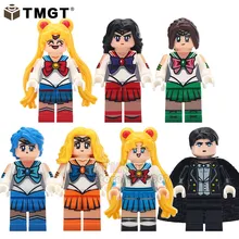 TMGT 10 много мультипликационных действий s Sailor Mars Sailor Moon Mercury Jupiter Chiba Кирпичи Строительство блокирует обучение для детей