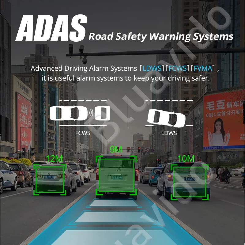Зеркало заднего вида Bluavido 4G 10 дюймов IPS DVR ADAS Android GPS навигация FHD 1080P двойной