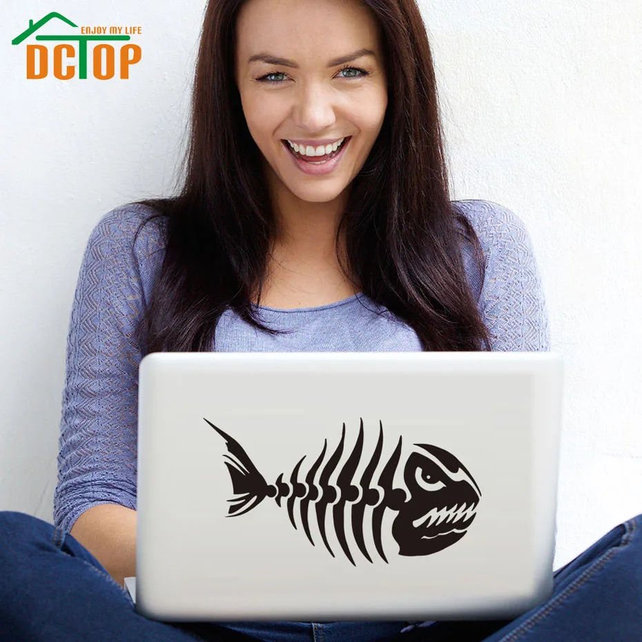 

DCTOP Fish Bones Vinyl Art Wall Stickers Home Decor Removable DIY Computer Decals Self Adhesive Wall Decoration