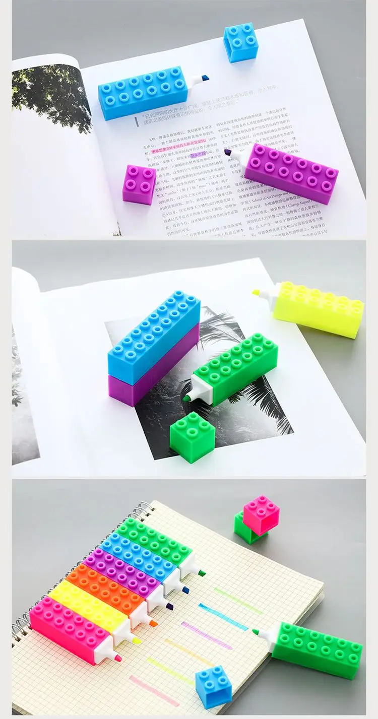 6 шт. милые игрушки лего в форме конфетного цвета маркеры для письма милое лицо маркер для граффити ручка школьные офисные принадлежности S18159