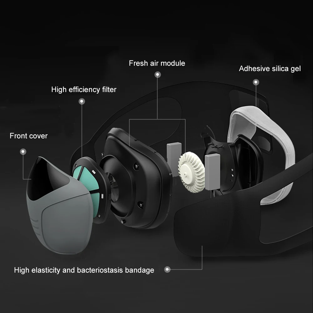 FA-601 электрическая маска респиратор для очистки воздуха Пылезащитная маска PM2.5 анти-Туманная лицевая маска с клапаном USB Перезаряжаемые