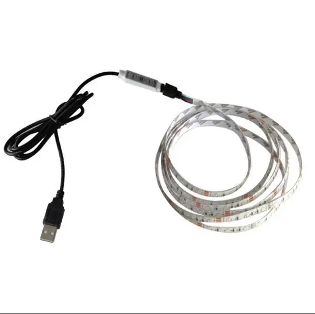 Светодиодная лента USB 5 В постоянного тока 1 м 2 3 4 кабель SMD 2835 питание клавиши 24