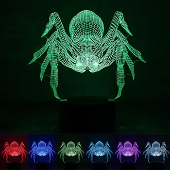 

Colorful 3D Night Light Spider Night Light Eye Care LED Light Bedside Night Lamp Home Decoration Birthday Gift Drop Shipping