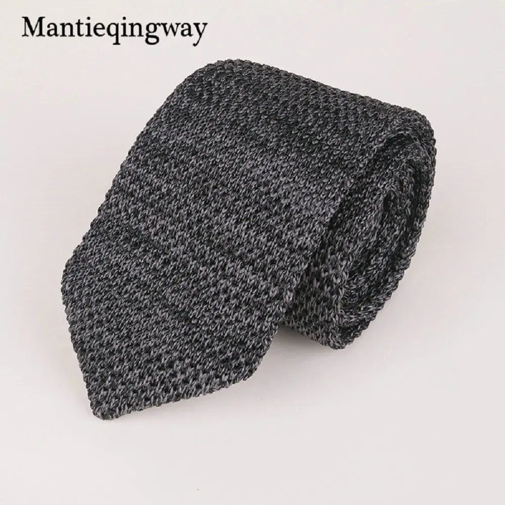 Mantieqingway 6 см Вязаные Галстуки для мужчин s деловой костюм галстук сплошной цвет обтягивающий мужской тканый галстук - Цвет: 083