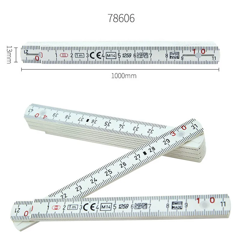 SHINWA деревообрабатывающая пластиковая складная линейка Стекловолоконная изоляционная линейка - Цвет: 78606