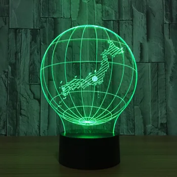 

7 Color Japan Map Lamp 3d Visual Led Night Lights For Kid Touch Usb Table Lampara Lampe Baby Sleeping Nightlight Led With Sensor